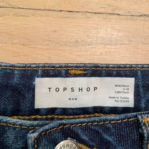 Top shop straight ankle Mom Jean size 26 - Picture 2 of 4